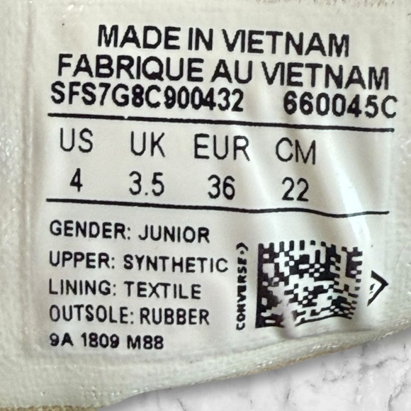 Kids Converse All Star glitter sneakers size 4 - Picture 7 of 7